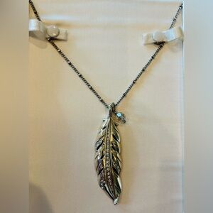 Brighton Contemporary Ice Feather Long Pendant Necklace